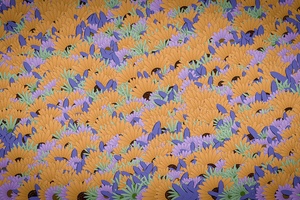 Generatyvinės grafikos darbas iš 1200 žiedų.